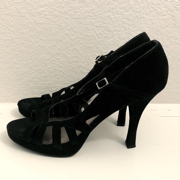 Fergie Suede Strappy Mary Jane Pumps in Black, Size 10 EXCELLENT! - Picture 3 of 14